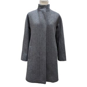 Yaly Couture Custom Designed Tailored Pure Wool Womens Grey Zip Up Coat Size M